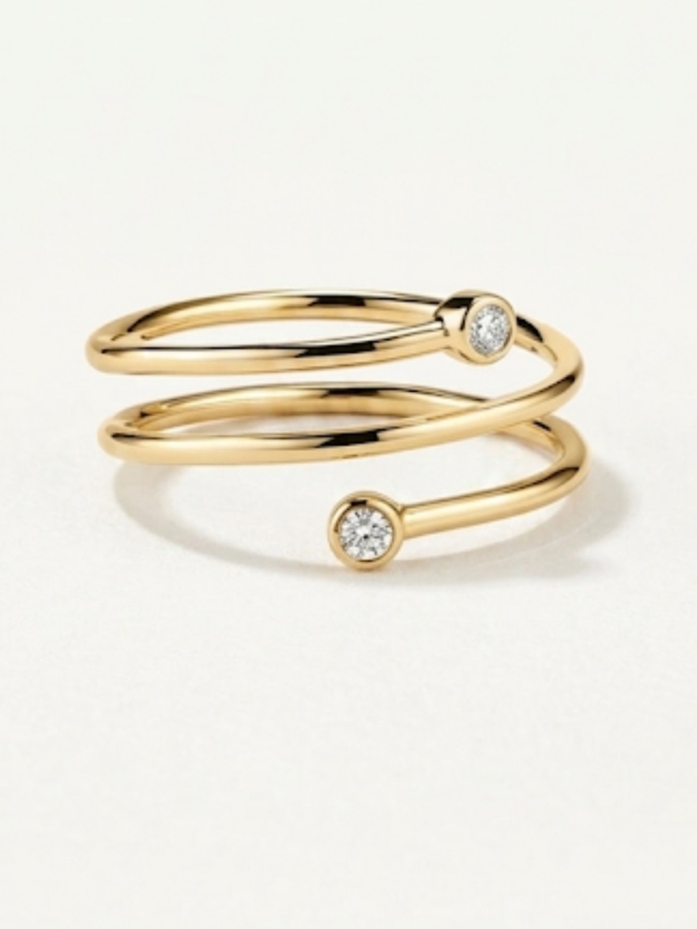 Mejuri 14K Gold Coil Diamond Ring